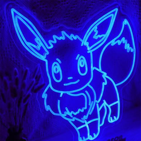 Eevee Kawaii Pokemon Neon Sign, LED Light