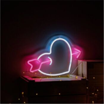 Arrow Across Heart LED Neon Sign