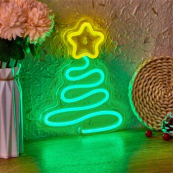 Backboard LED Neon Light Christmas Tree Xmas