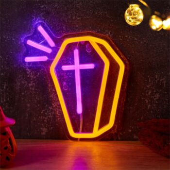 Backboard LED Neon Light Halloween Tombstone Shape Light