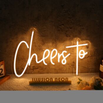 Cheers To Yellow Neon Sign