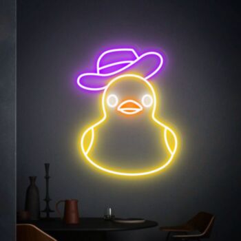 Cowboy Duck Led Sign Duck Led Sign Funny Dusk Neon Sign Duck Neon Light