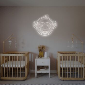 Cute Monkey Head LED Neon Sign