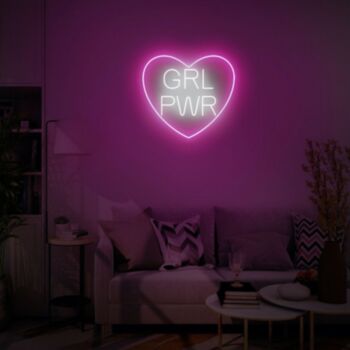 Grl Power With Heart Neon Sign