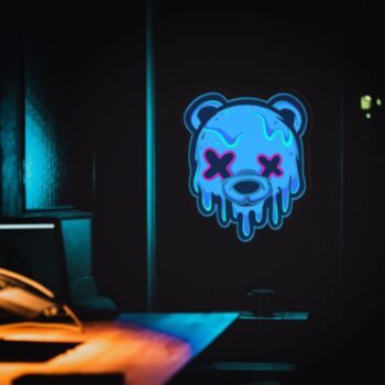 Head Bear Art Neon Sign Art Bedroom Led Uv Neon Sign Home Decor