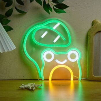 Leaf Frog Shape Green LED Neon Sign