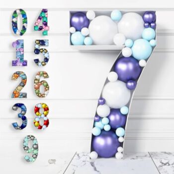 Steel Marquee Letter Number 7 Colorful Mosaic Balloon High-End Custom Zinc Metal Marquee Light Marquee Sign
