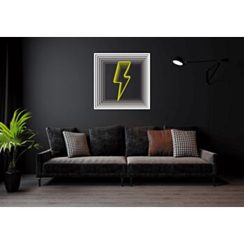 Lightning Bolt Yellow Infinity Mirror Neon Sign