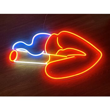 Lips Smoking Neon Sign