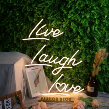 Live Laugh Love Yellow Neon Sign