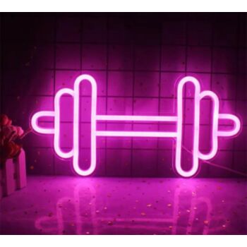 Mini Banner Barbell Handlebar LED Neon Sign