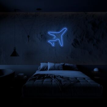 Minimal Plane Neon Sign