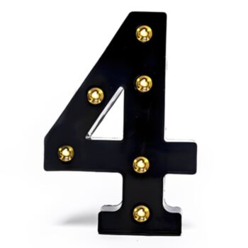 Steel Marquee Letter Number 4 Black High-End Custom Zinc Metal Marquee Light Marquee Sign