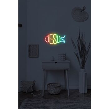 Rainbow Jesus Neon Sign