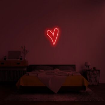 Script Heart Neon Sign