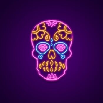 Sugar Skull Neon Sign
