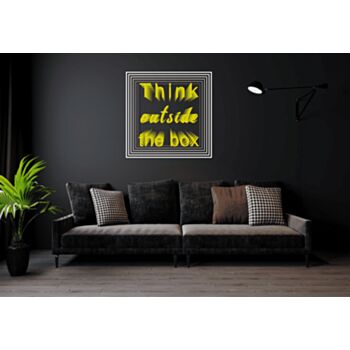 Think Outside The Box Yellow Infinity Mirror Neon Sign