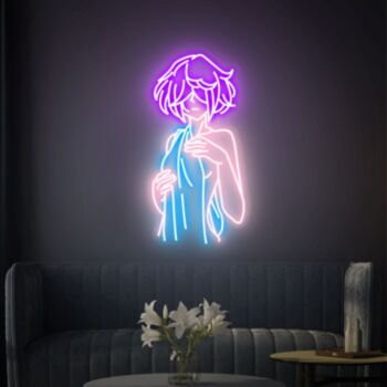Towel Girl Neon Sign Wall Art Neon Sign Bedroom Decor Home