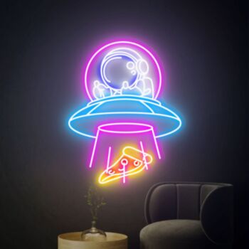 Ufo Spaceman Led Neon Sign Creative Home Bedroom Party Decor