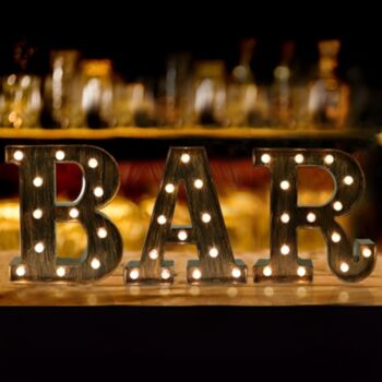 Steel Marquee Letter Vintage Rusty Style Bar Advertising High-End Custom Zinc Metal Marquee Light Marquee Sign