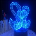 Sweet Double Kiss Swam 3D Illusion Lamp