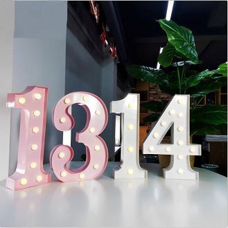 Steel Marquee Letter 1314 Number Pink And White High-End Custom Zinc Metal Marquee Light Marquee Sign