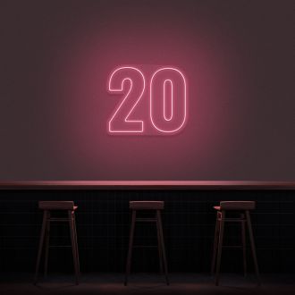 20 Neon Number Neon Sign