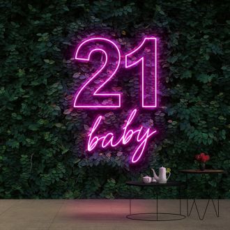 21 Baby Birthday Neon Sign