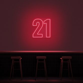 21 Neon Number Neon Sign