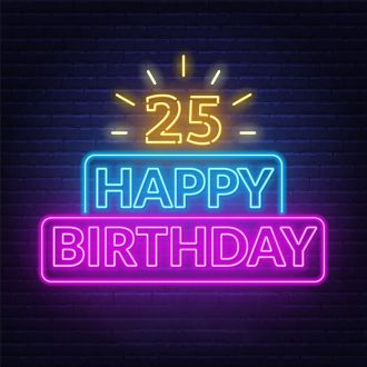 25th Happy Birthday Neon Sign