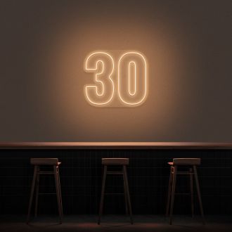 30 Neon Number Neon Sign