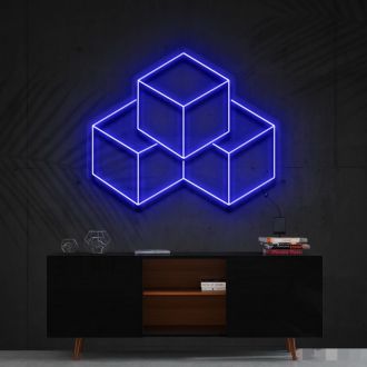 3D Cubes Neon Sign