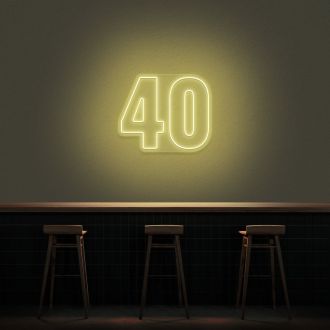 40 Neon Number Neon Sign