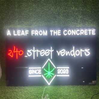 A Leaf From The Concrete 240 Street Vendors UV Print LED Neon Sign