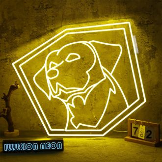 Adorable Puppy Yellow Aesthetic Neon Sign