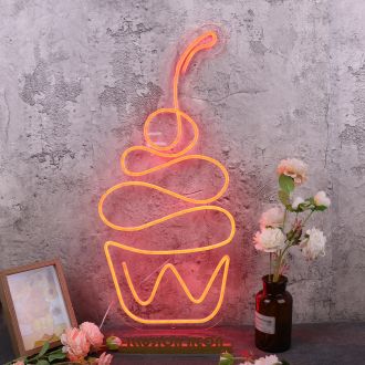 Aesthetic Cup Cake Red Neon Sign