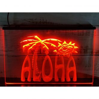 Aloha Palm Tree LED Neon Sign