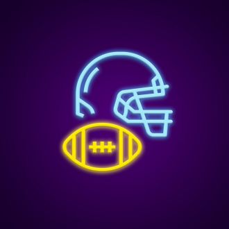 American Football Helmet Neon Sign