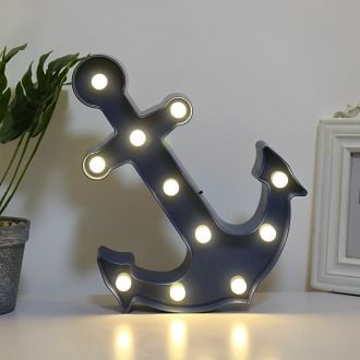 Steel Marquee Letter Anchor Lighted Blue Large High-End Custom Zinc Metal Marquee Light Marquee Sign