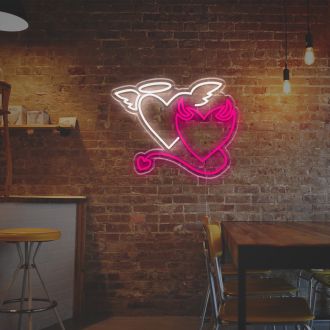 Angle And Devil Heart LED Neon Sign