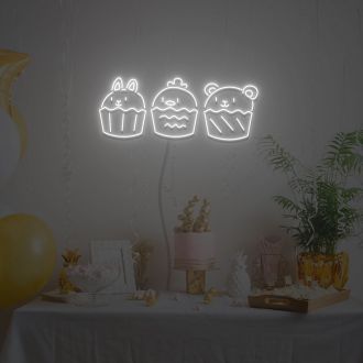 Animals Friends Cupcake Neon Sign Neon Light Signs Custom For Wedding Bar Party Cafe Decoration