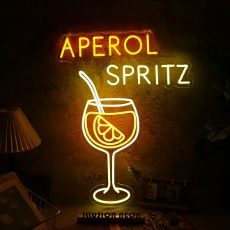 Aperol Spritz Cocktails Neon Sign