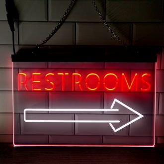 Arrow Right Toilet Dual LED Neon Sign