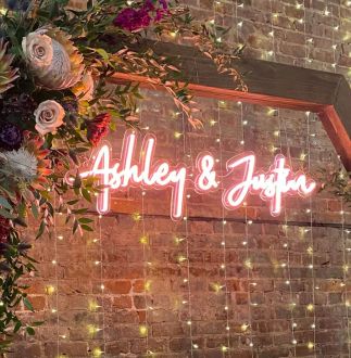 Ashley And Justin Neon Name Signs Wedding Decoration