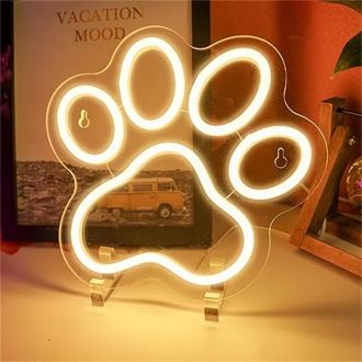 Aslanka Dog Paw LED Neon Sign