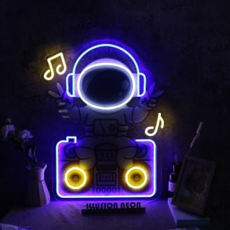 Astronaut Sitting On The Radio Custom Neon Sign