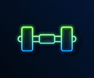 Fitness And Gym Room Babell Neon Sign Green And Blue Combination