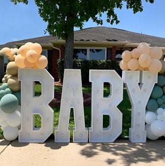 Steel Marquee Letter Baby Party Decor Baby Shower High-End Custom Zinc Metal Marquee Light Marquee Sign