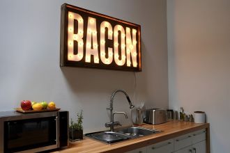 Steel Marquee Letter Bacon High-End Custom Zinc Metal Marquee Light Marquee Sign