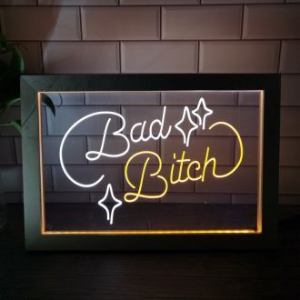 Bad Bitch Frame Dual LED Neon Sign